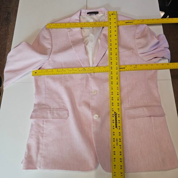 Tommy Hilfiger Powder Pink linen Blend Sports Coat Jacket Men's Size 46 R 3665 - Picture 6 of 8